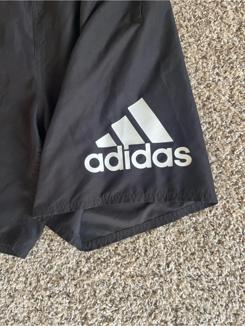 adidas Men’s Black Athletic Shorts with White Logo